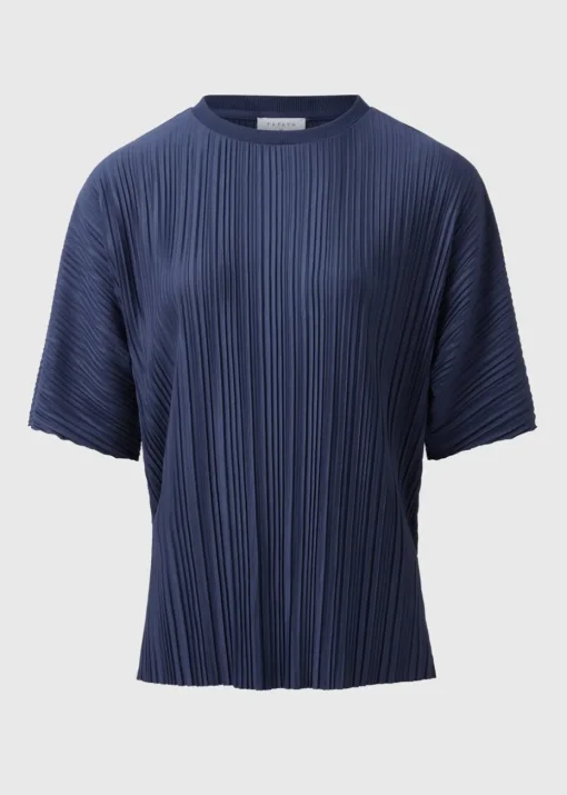 Navy Pleated Co Ord Top