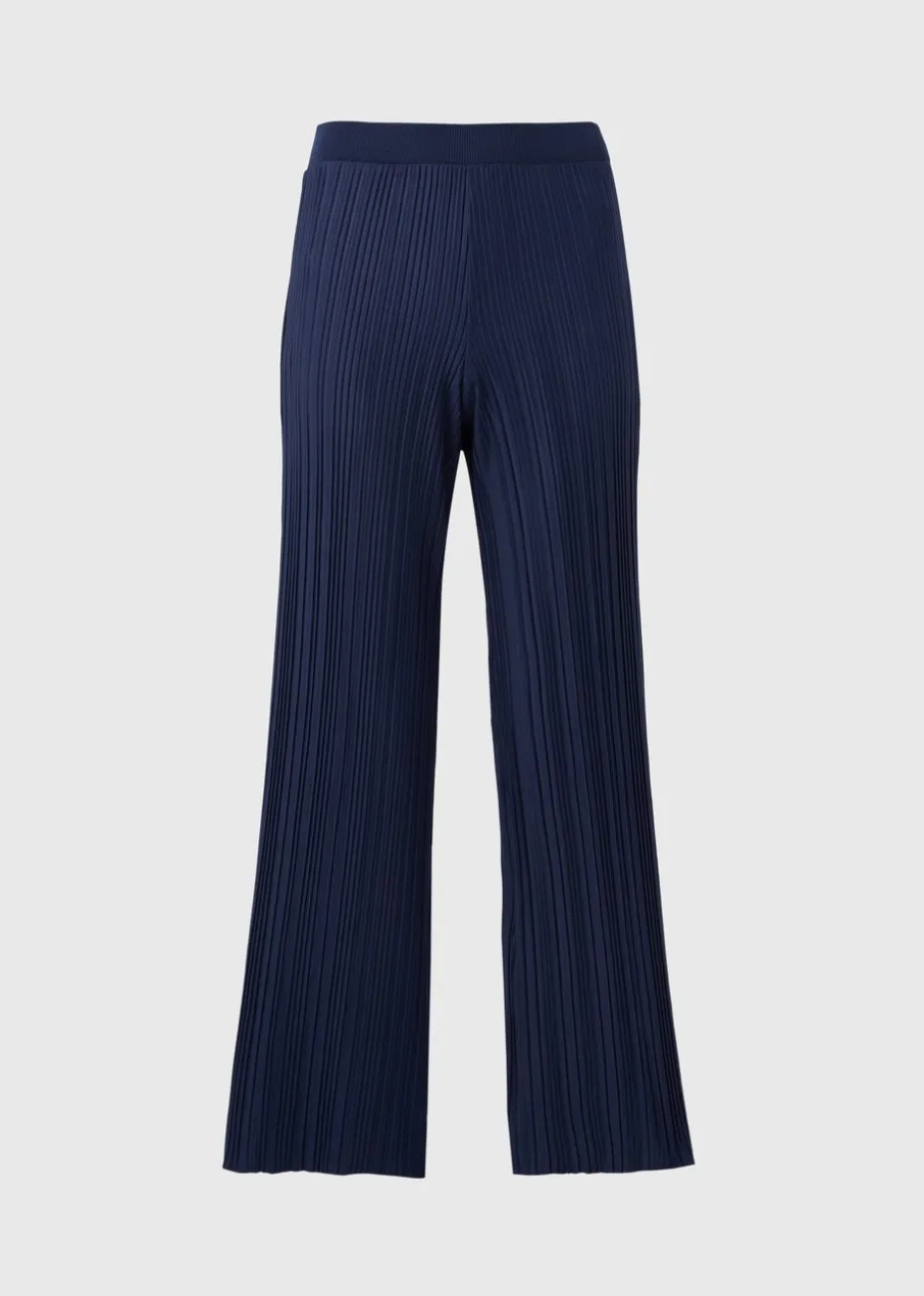 Navy Plisse Co Ord Trousers
