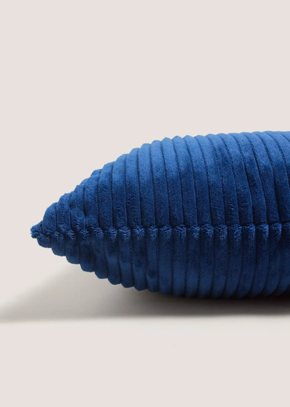 Navy Ribbed Cushion Cover