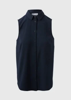 Navy Sleeveless Shirt