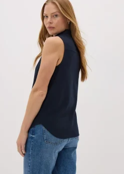 Navy Sleeveless Shirt