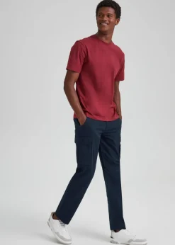 Navy Slim Fit Cargo Trousers