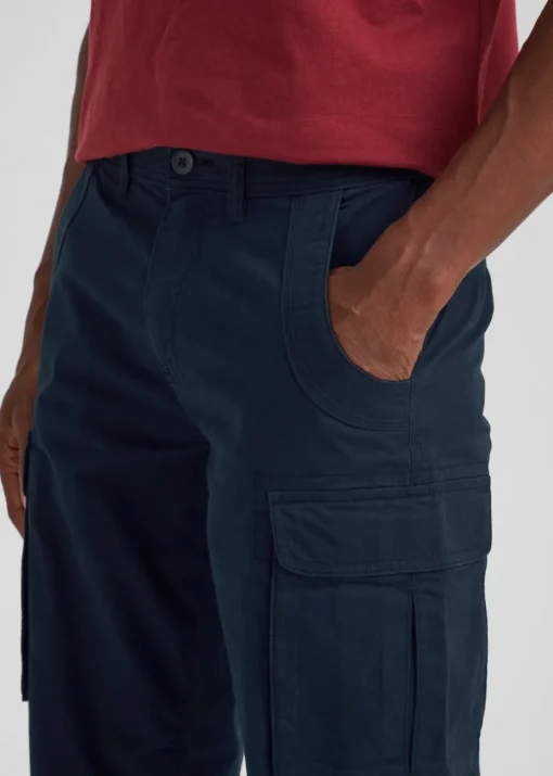 Navy Slim Fit Cargo Trousers
