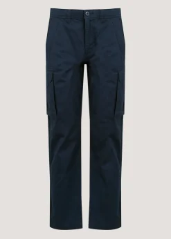 Navy Slim Fit Cargo Trousers