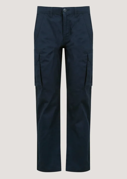 Navy Slim Fit Cargo Trousers