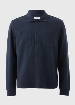 Navy Smart Textured Shacket