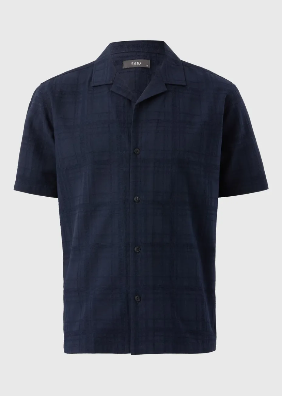 Navy Smart Textured Shirt