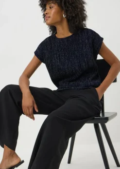 Navy Sparkle Yarn T-Shirt
