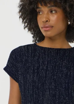 Navy Sparkle Yarn T-Shirt
