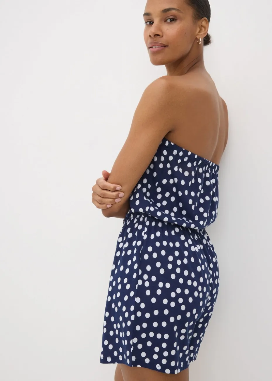 Navy Spot Print Playsuit
