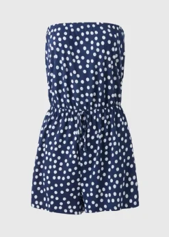 Navy Spot Print Playsuit