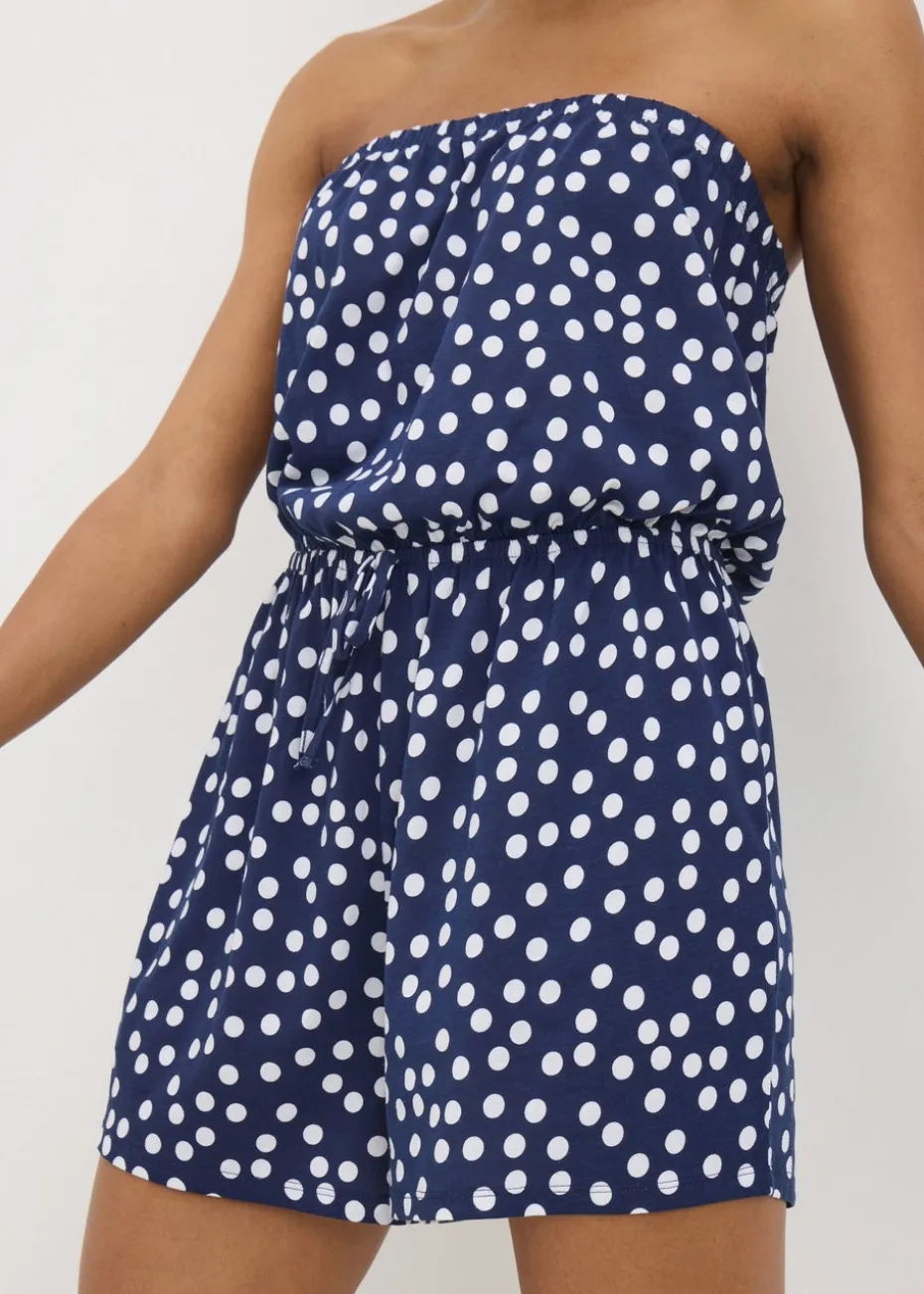 Navy Spot Print Playsuit