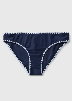 Navy Stitch Mini Bikini Bottoms