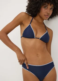 Navy Stitch Mini Bikini Bottoms