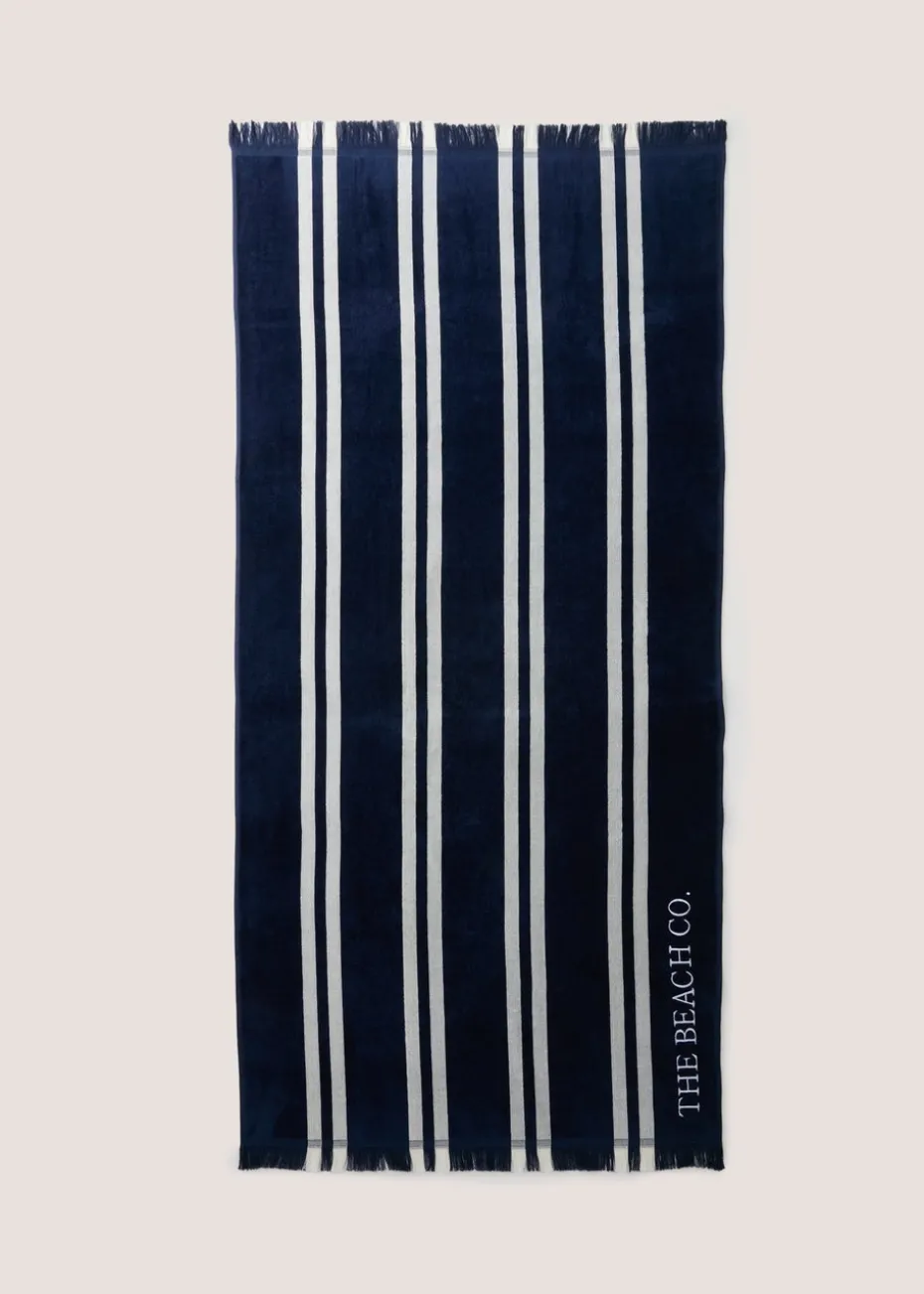 Navy Stripe Beach Towel