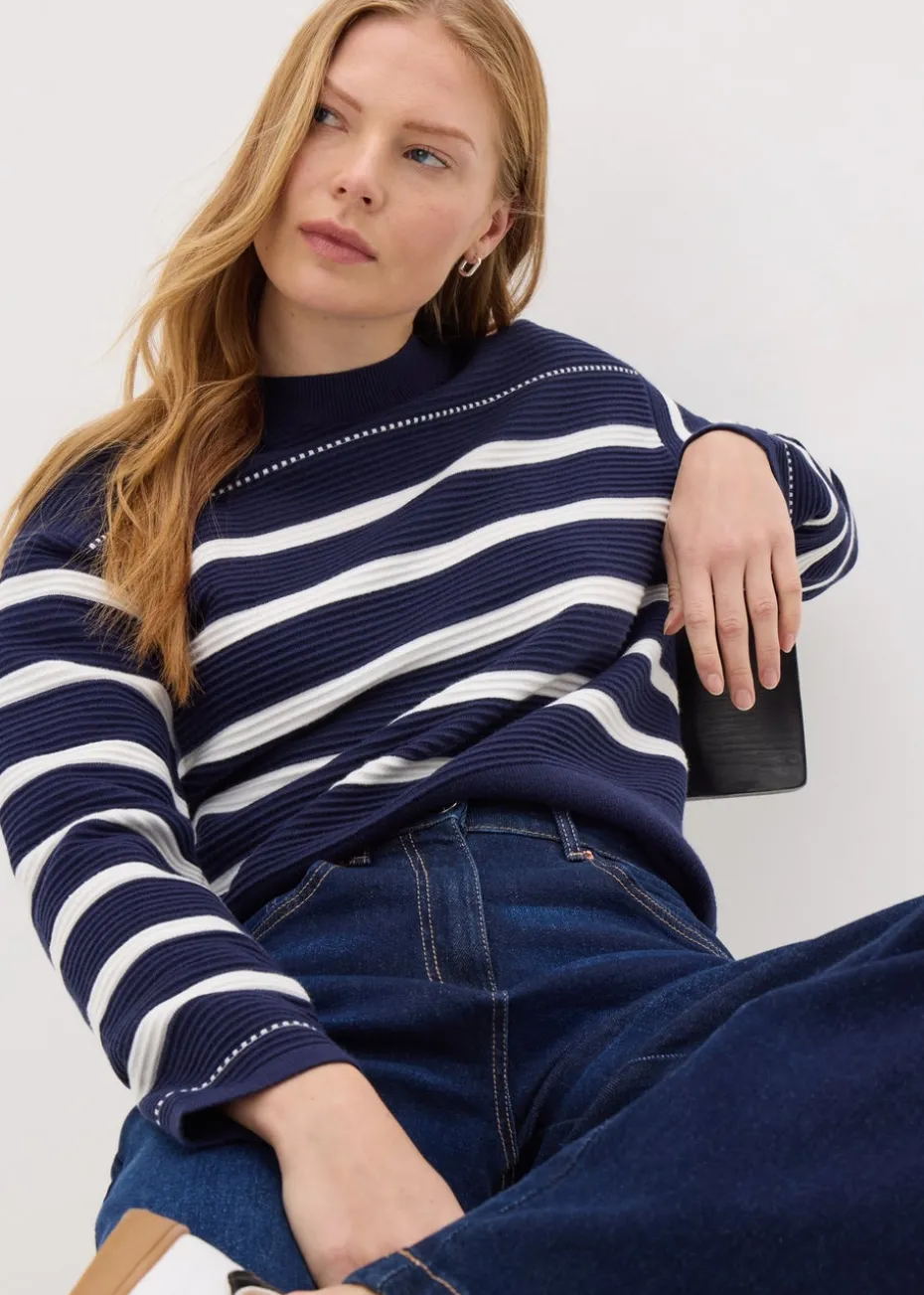 Navy Stripe Knitted Jumper