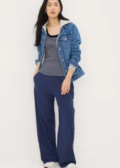 Navy Stripe Scoop Vest Top