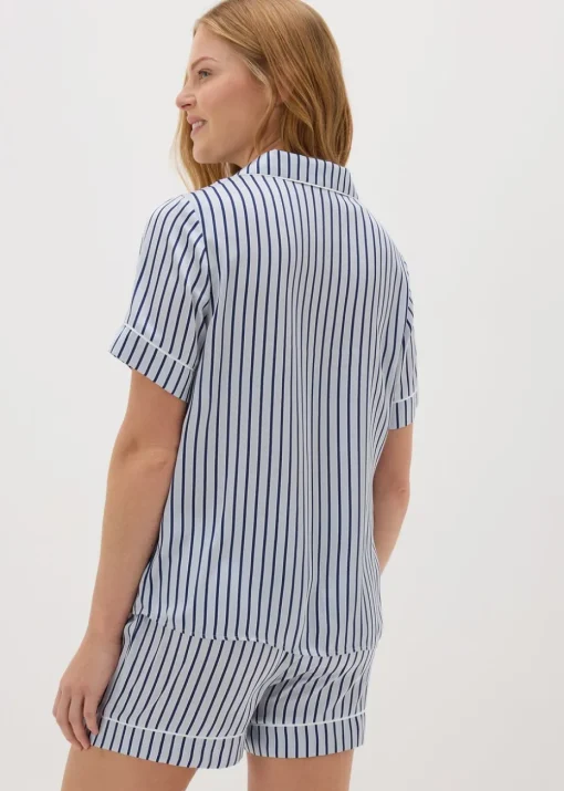 Navy Stripe Short Pyjama Set