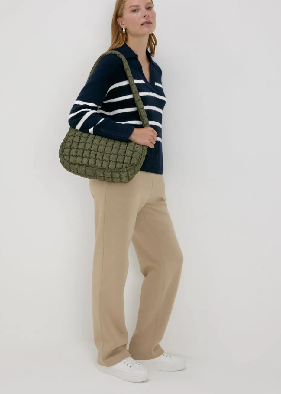 Navy Stripe V-Neck Jumper