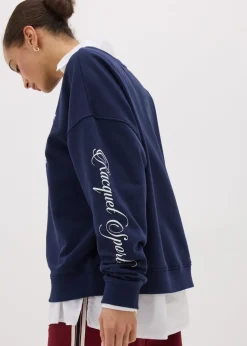 Navy Tennis Slogan Sweatshirt