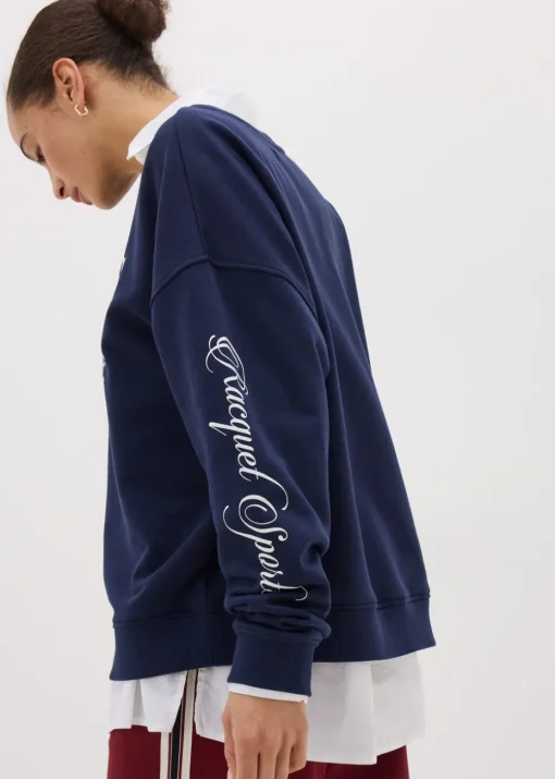 Navy Tennis Slogan Sweatshirt