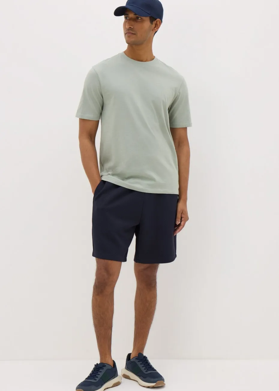 Navy Textured Shorts