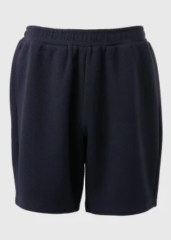 Navy Textured Shorts