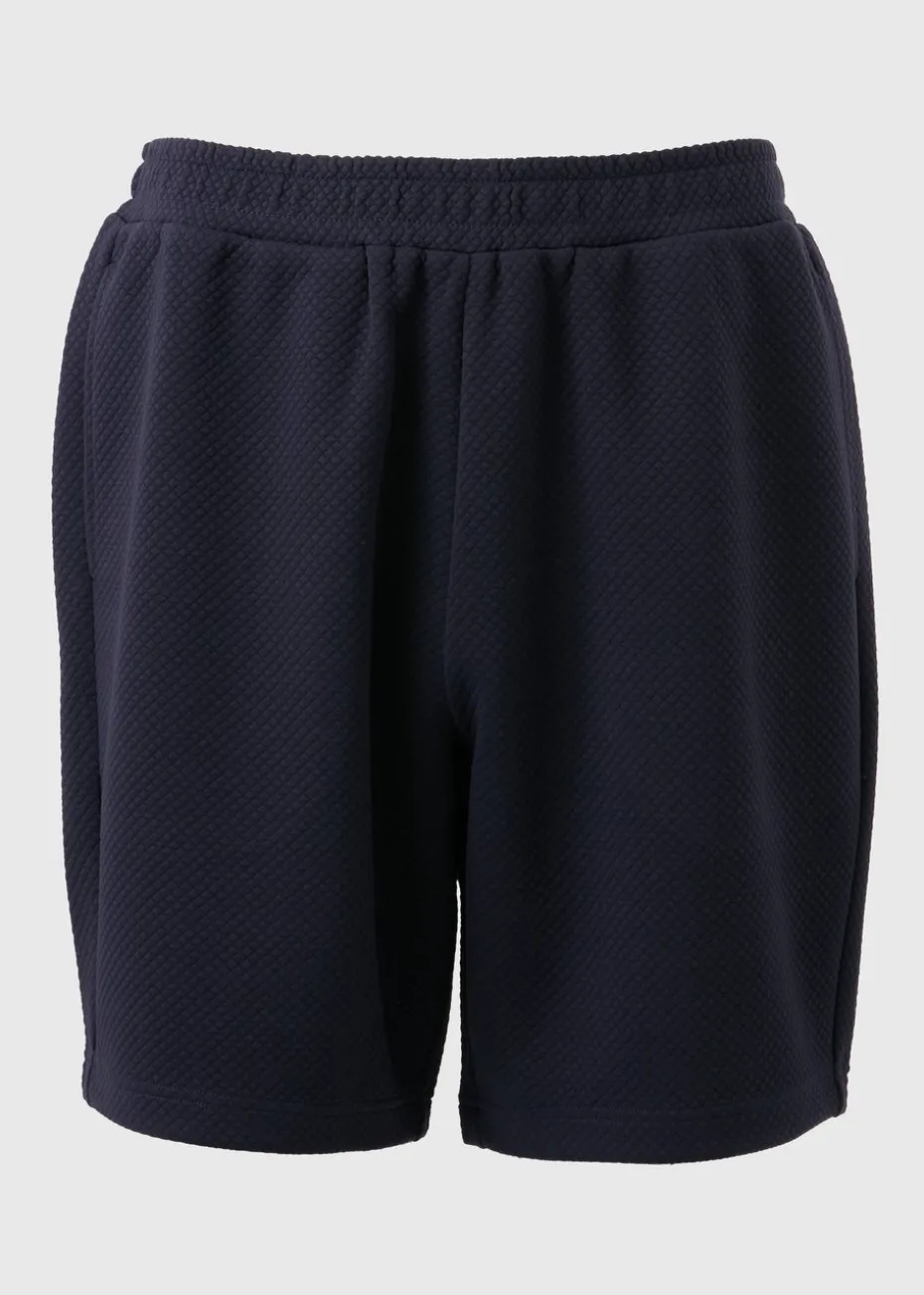 Navy Textured Shorts