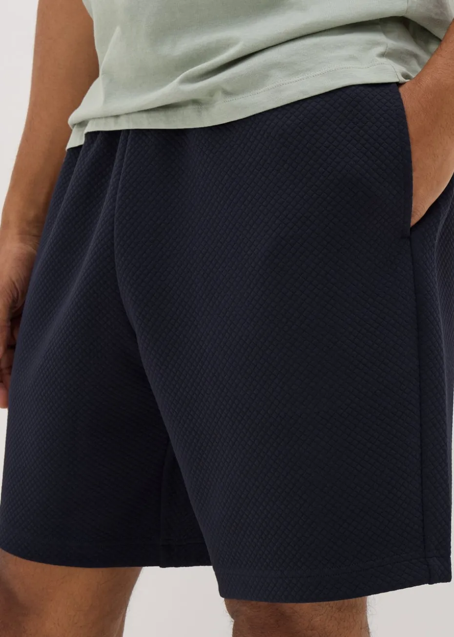 Navy Textured Shorts