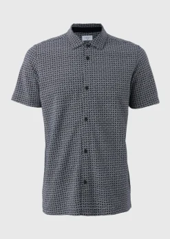 Navy Tile Print Shirt