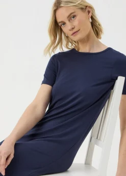 Navy T-Shirt Midi Dress