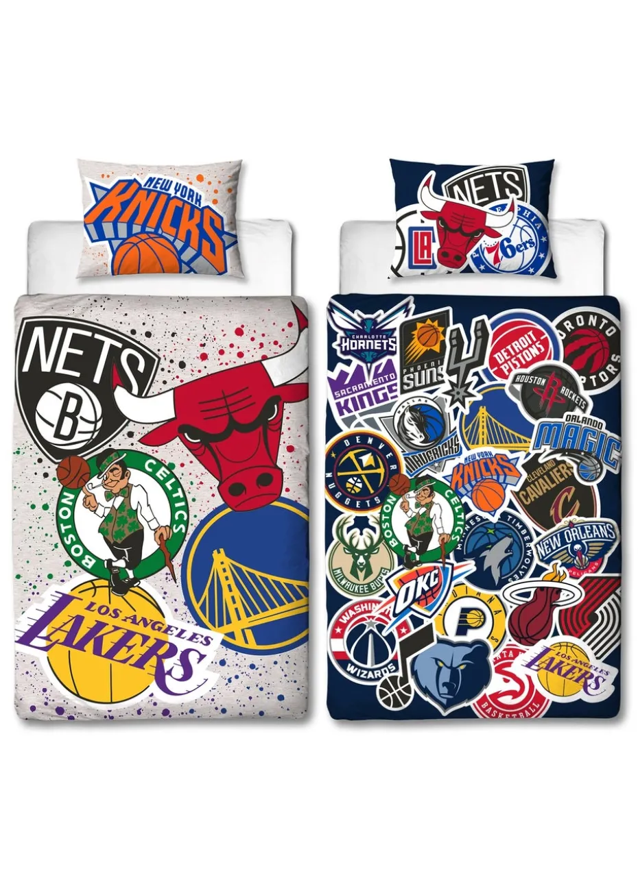 NBA Multi Colour Divide Single Polycotton Duvet Set