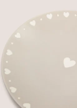 Neutral Heart Dinner Plate