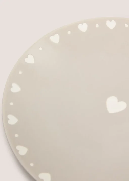 Neutral Heart Dinner Plate