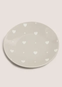 Neutral Heart Dinner Plate