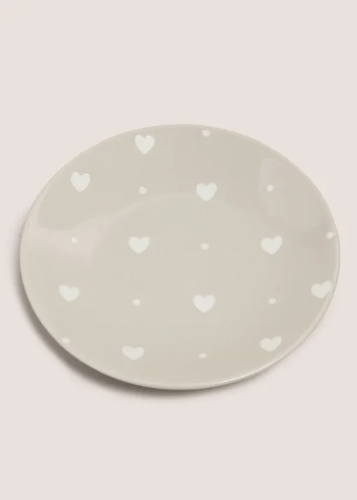 Neutral Heart Dinner Plate