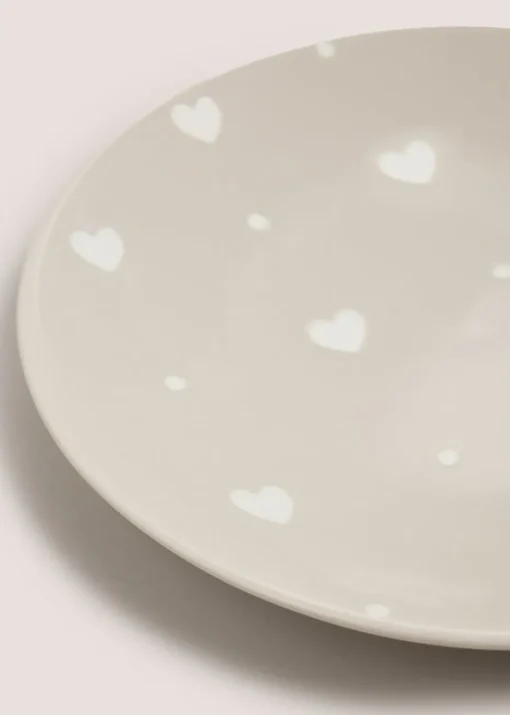 Neutral Heart Dinner Plate