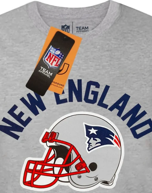 NFL Grey New England Patriots Short Sleeved T-Shirt