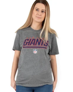 NFL Grey New York Giants Logo Short Sleeved T-Shirt