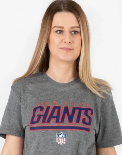 NFL Grey New York Giants Logo Short Sleeved T-Shirt
