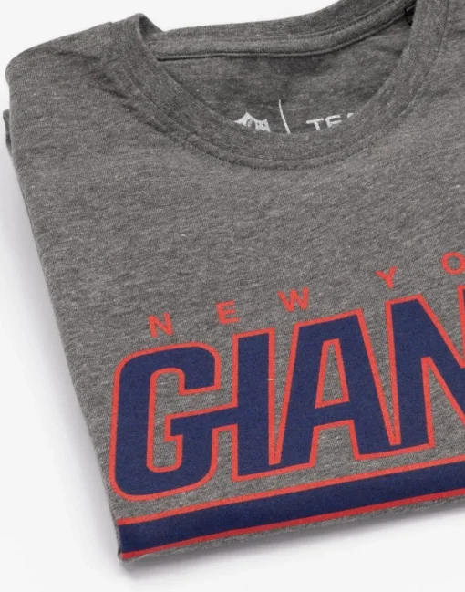 NFL Grey New York Giants Logo Short Sleeved T-Shirt