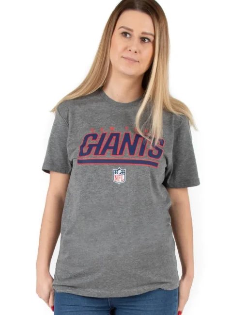 NFL Grey New York Giants Logo Short Sleeved T-Shirt