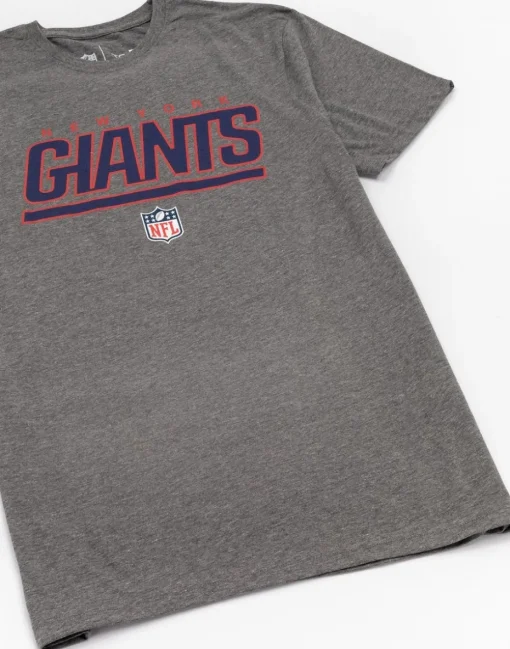 NFL Grey New York Giants Logo Short Sleeved T-Shirt