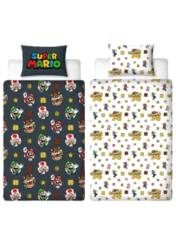 Nintendo Black Blackened Duvet Cover Set