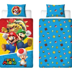 Nintendo Blue Splitter Polycotton Duvet Set