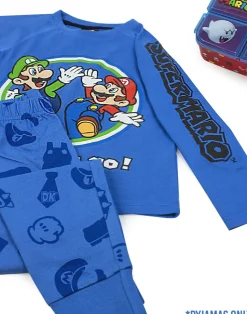 Nintendo Boys Blue Mario & Luigi Pyjama Set (5 - 14 Years)