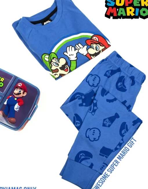 Nintendo Boys Blue Mario & Luigi Pyjama Set (5 - 14 Years)