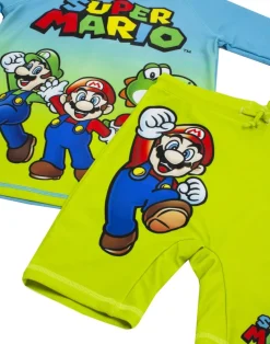 Nintendo Boys Blue Mario & Luigi 2 Piece Swim Set (3-12 Years)