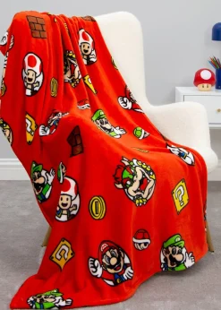 Nintendo Red Here We Go Fleece Throw