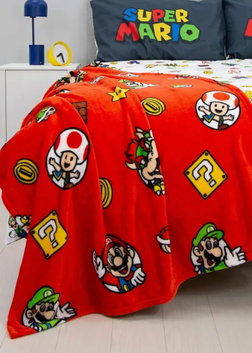Nintendo Red Here We Go Fleece Throw
